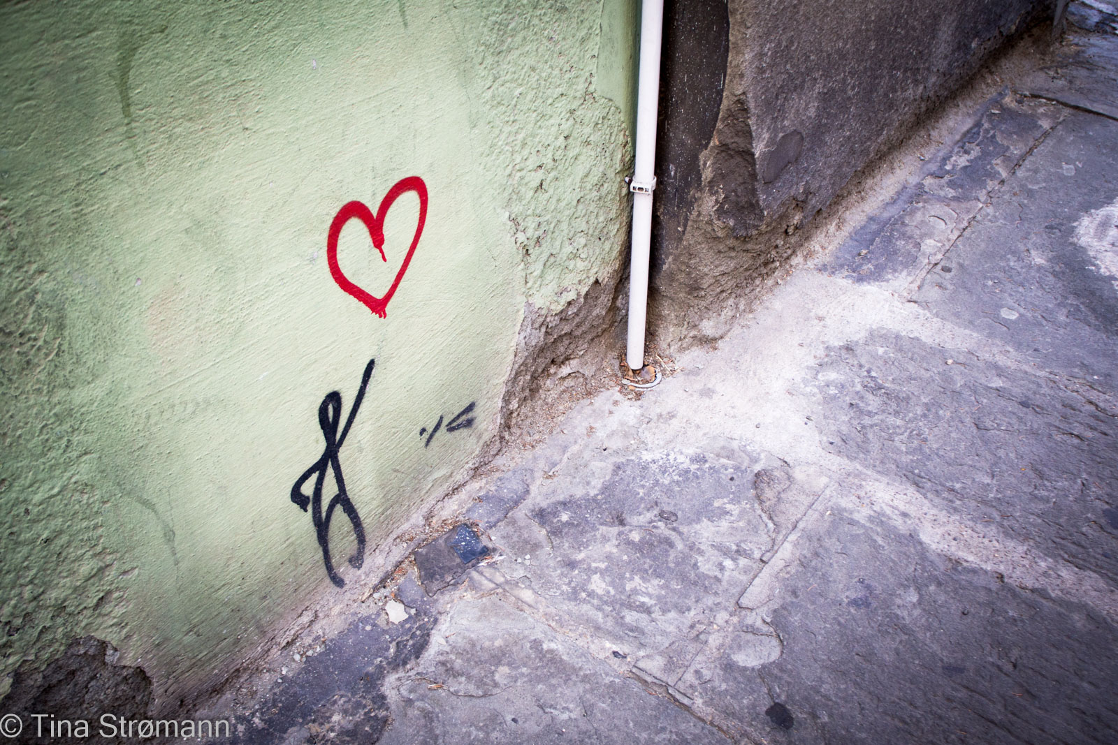 Street art, hjertemanden, Italien