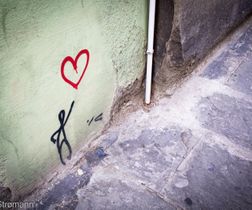 Street art, hjertemanden, Italien